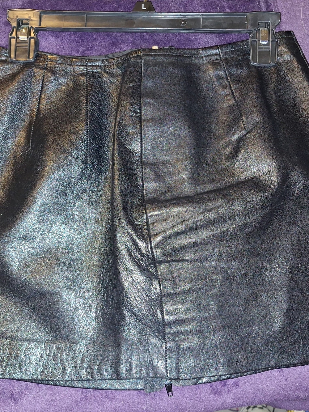 Classic Black Leather Mini Skirt